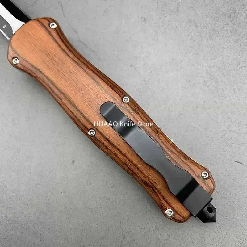 BM A06 folding blade Knfie assisted opening D2 blade wooden handle hunting knife camping self-defense EDC multi tool giftW250402