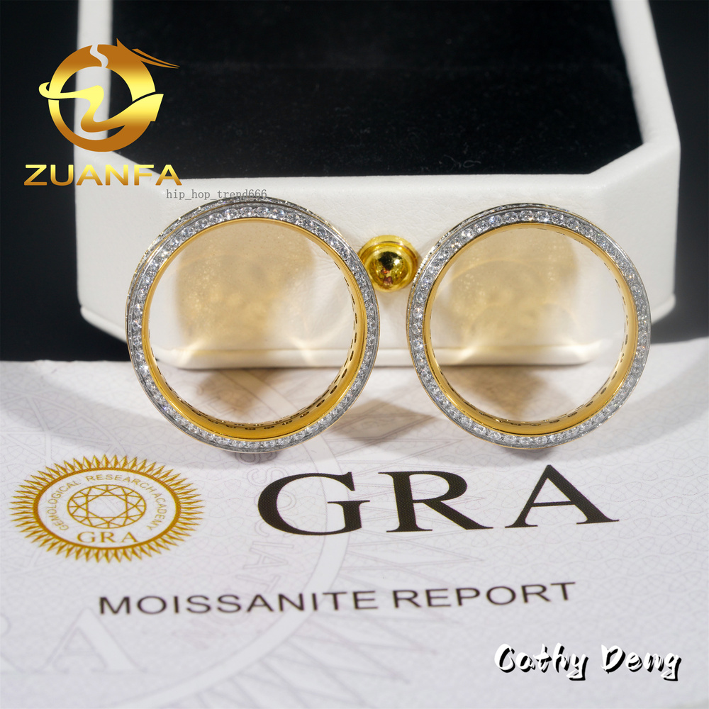 Wholesale Price Iced Out Moissanite Diamond Cuban Rings 316L Stainless Steel Hip Hop Ring Men Diamond Ring