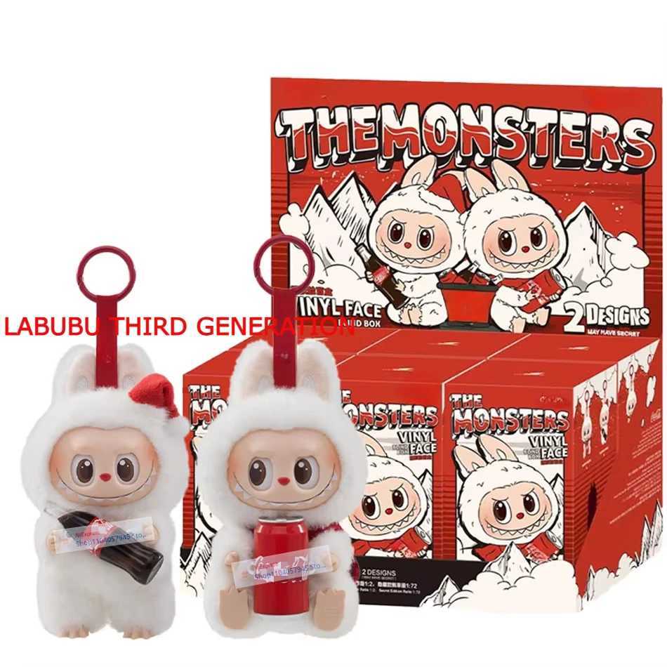 New 2025 Blind Box Labubu Vinyl Base Plush Doll Action Character Keychain Toy Surprise Holiday Gift X250402
