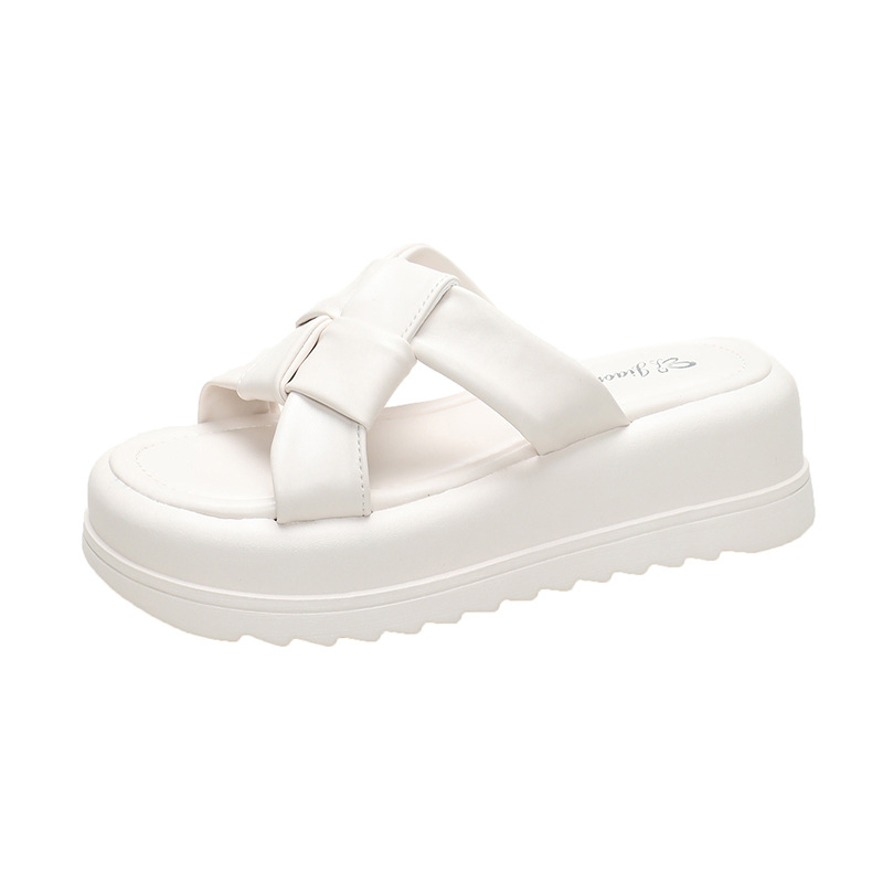 free Shipping Thick base height increase Designer Slippers One word slippers Wearing sandals outside Small casual beach sandals