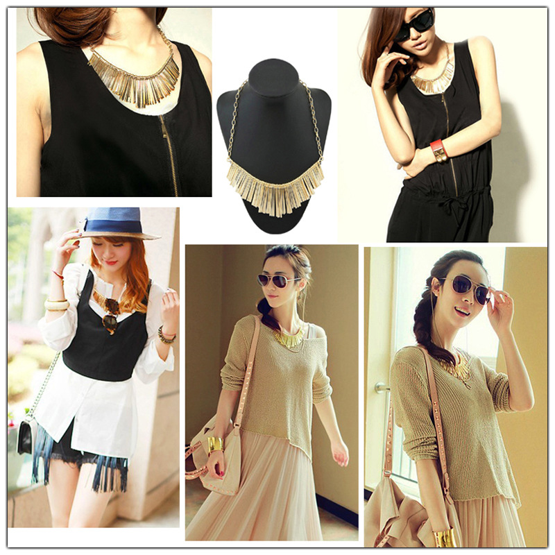 Ethnically Inspired Women's Stainless Steel Tassel Chain Necklace - Perfect Bohemian Accessory for Special Occasions