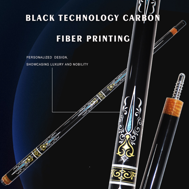 OKHEALING Carbon Fiber Pool Cue Stick, 12.4mm Tip Soft Grip Billiard Carbon Fiber Cue, Weight Adjustable 19-20OZ Cue Stick, 58" Pool Table Stick,