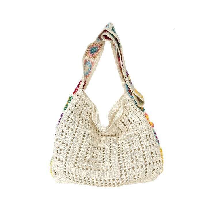 2025 NEW Korean Dongdaemun Fashion Bohemian Style Knitted Crossbody Shoulder Hook Women's Bag