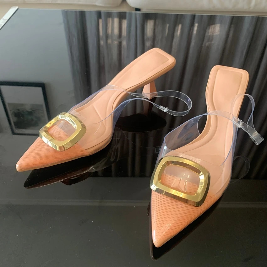 y Womens High Heels PVC Fashion Sandals Summer Transparent Shoes Pump Strap Plus Size 42 250402BJ - view 6