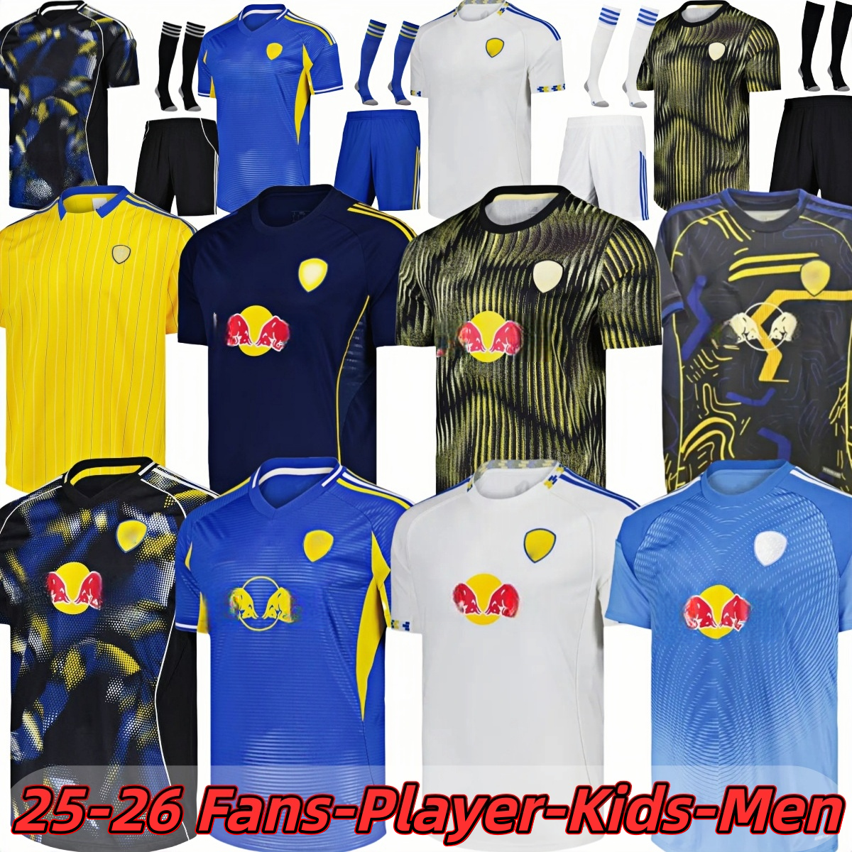 25 26 Leeds Unitedd fans player AMPADU Llorente leeds football shirt Soccer Jerseys STRUIJK RODON ROTHWELL BAMFORD PIROE AARONSON MATEO JOSEPH kids kit 3XL 4X