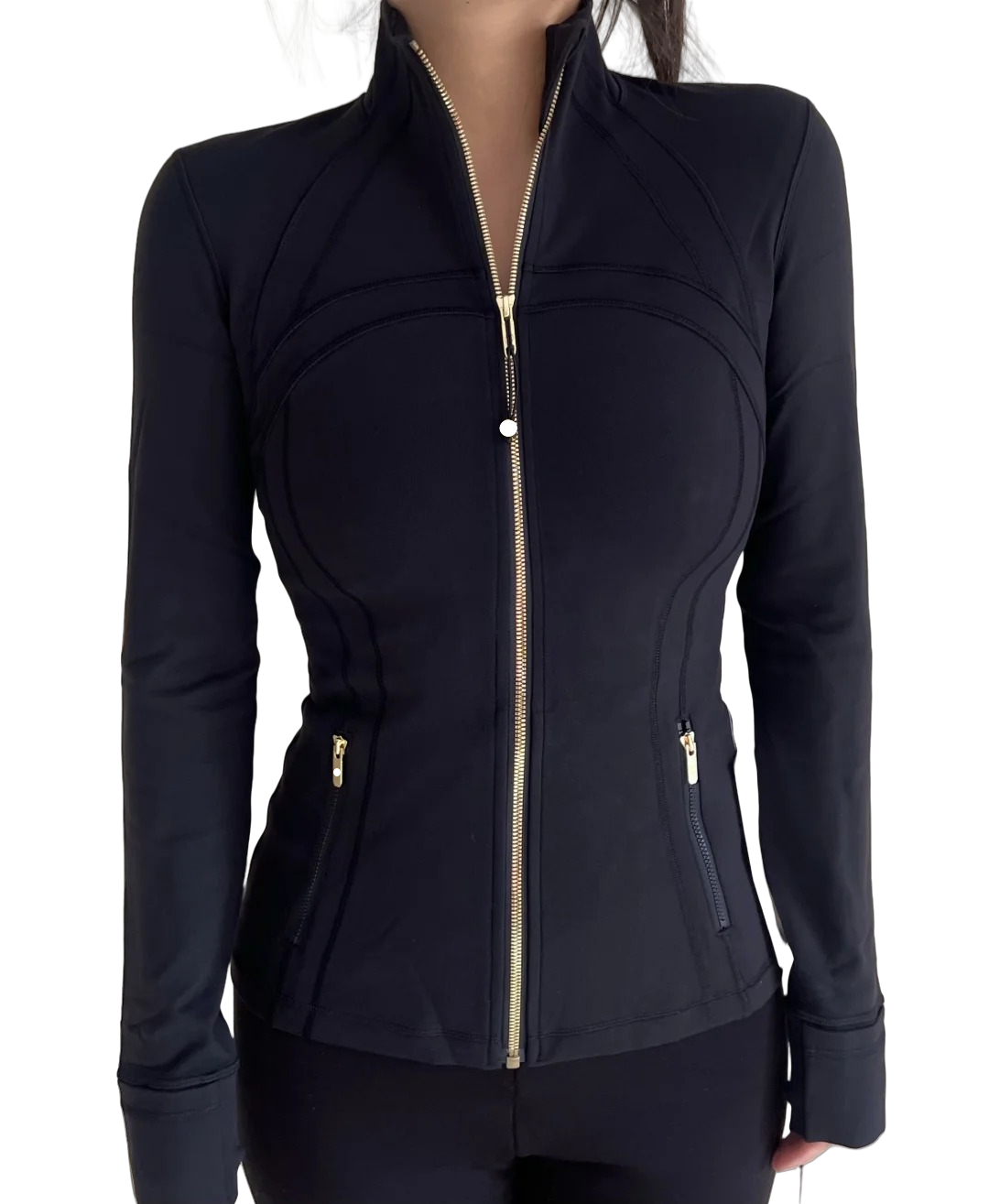 New Women Yoga Sets Shorts Define Gold Zipper Workout Sport Coat Fiess Gym Jacket Activewear Sports Pants Training Jogging Sportswear