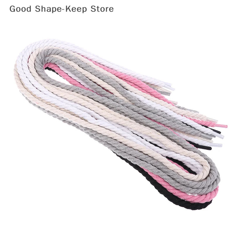 2PCS Round Thick Rope Laces Polyester Cotton High Quality Solid Color Laces 08cm120cm Width 10Colors Bold Shoelaces 251030