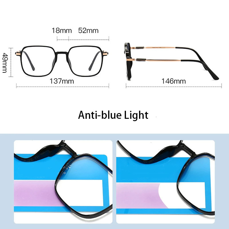 Transparent Computer Glasses Frame Women Men Anti Blue Light Squre Eyewear Blocking Optical Spectacle Eyeglass 251030