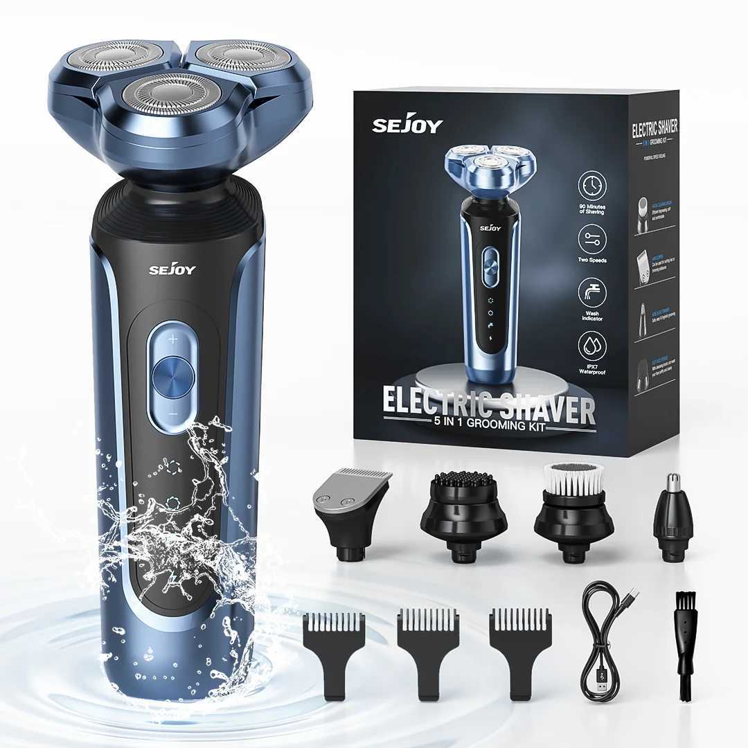 SEJOY Rotating Electric Shaver Kit Rechargeable Multi functional Shaver Z250402