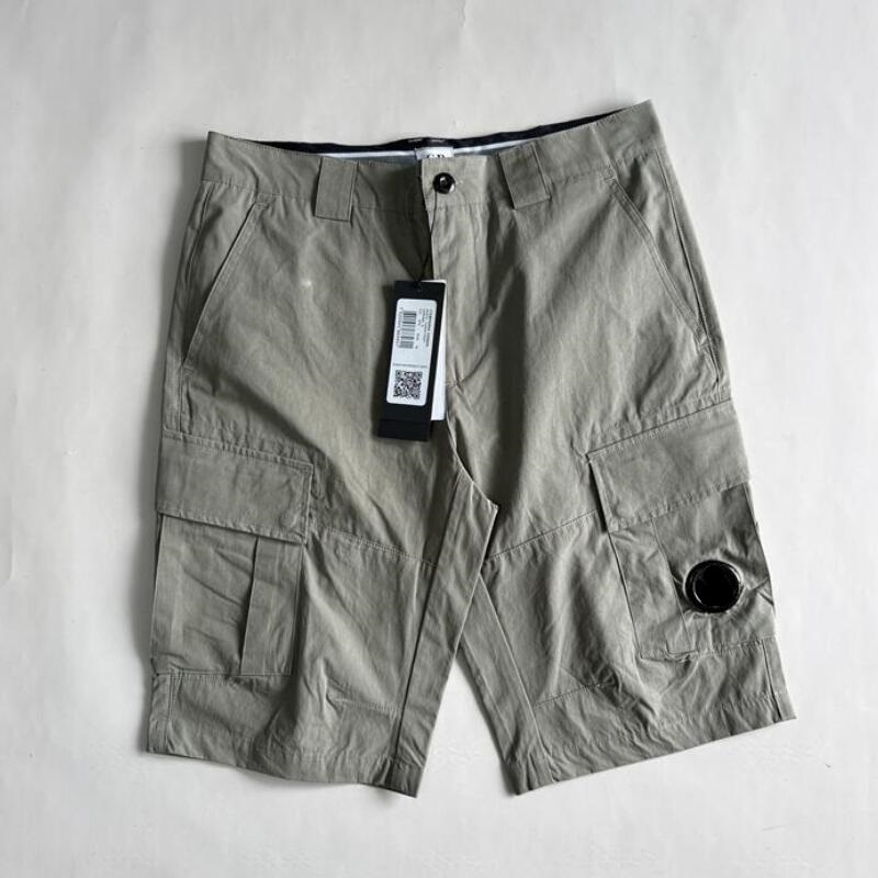 One Lens Cotton Cargo Shorts Outdoor Casual Men Pants Beach Shorts Black Grey