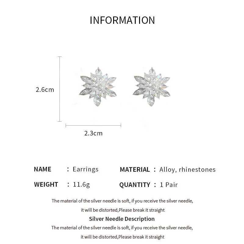 Sparkling rhinestone crystal earrings womens fashion floral earrings luxurious design wedding jewelry Y250401