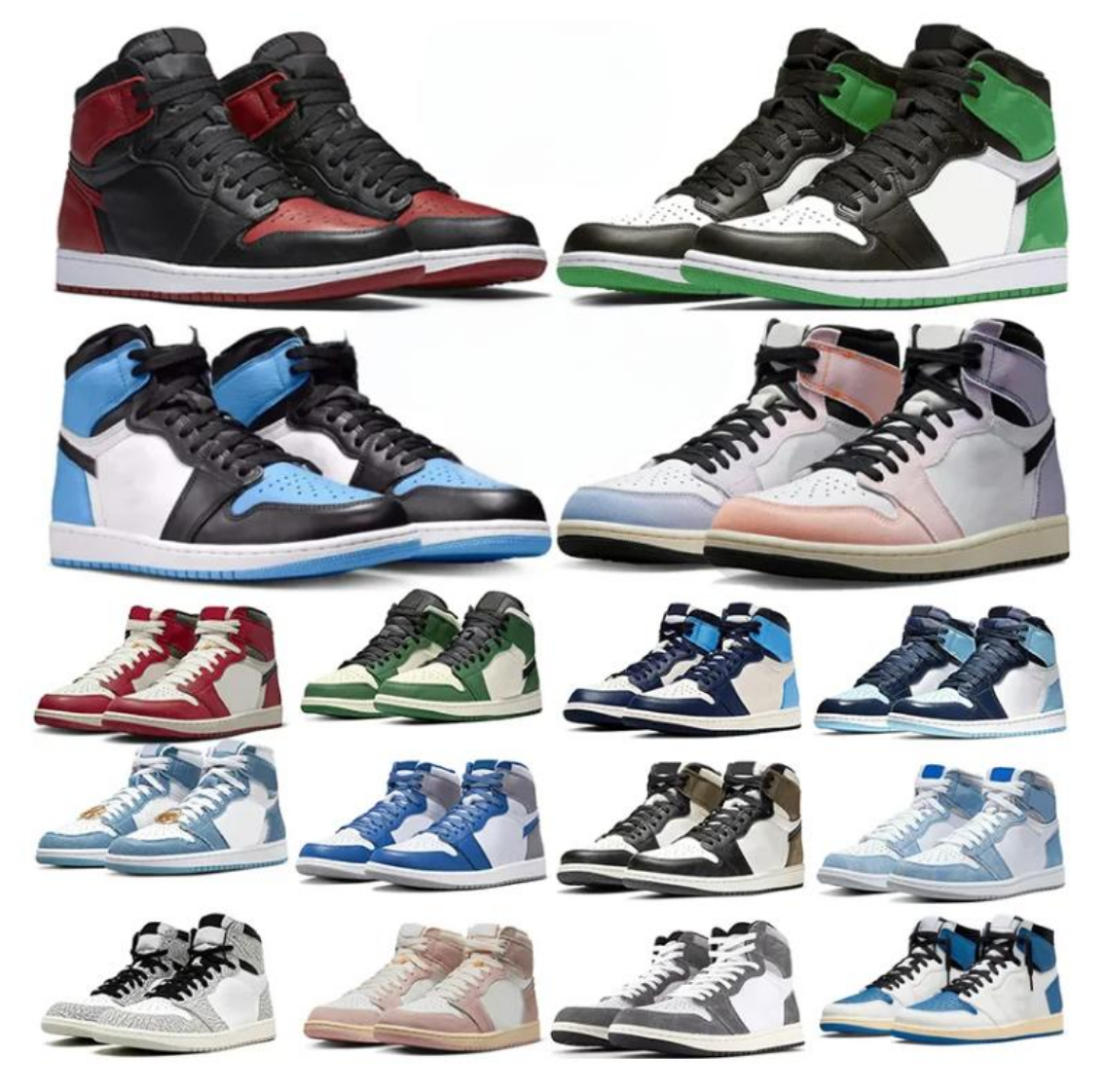 With Box High 1 1s Men Basketball Shoes for Women Skyline Mocha Lucky Green University Blue Ture UNC Washed Pink Black White Cement Mens Womens Trainers Sport Sneakers