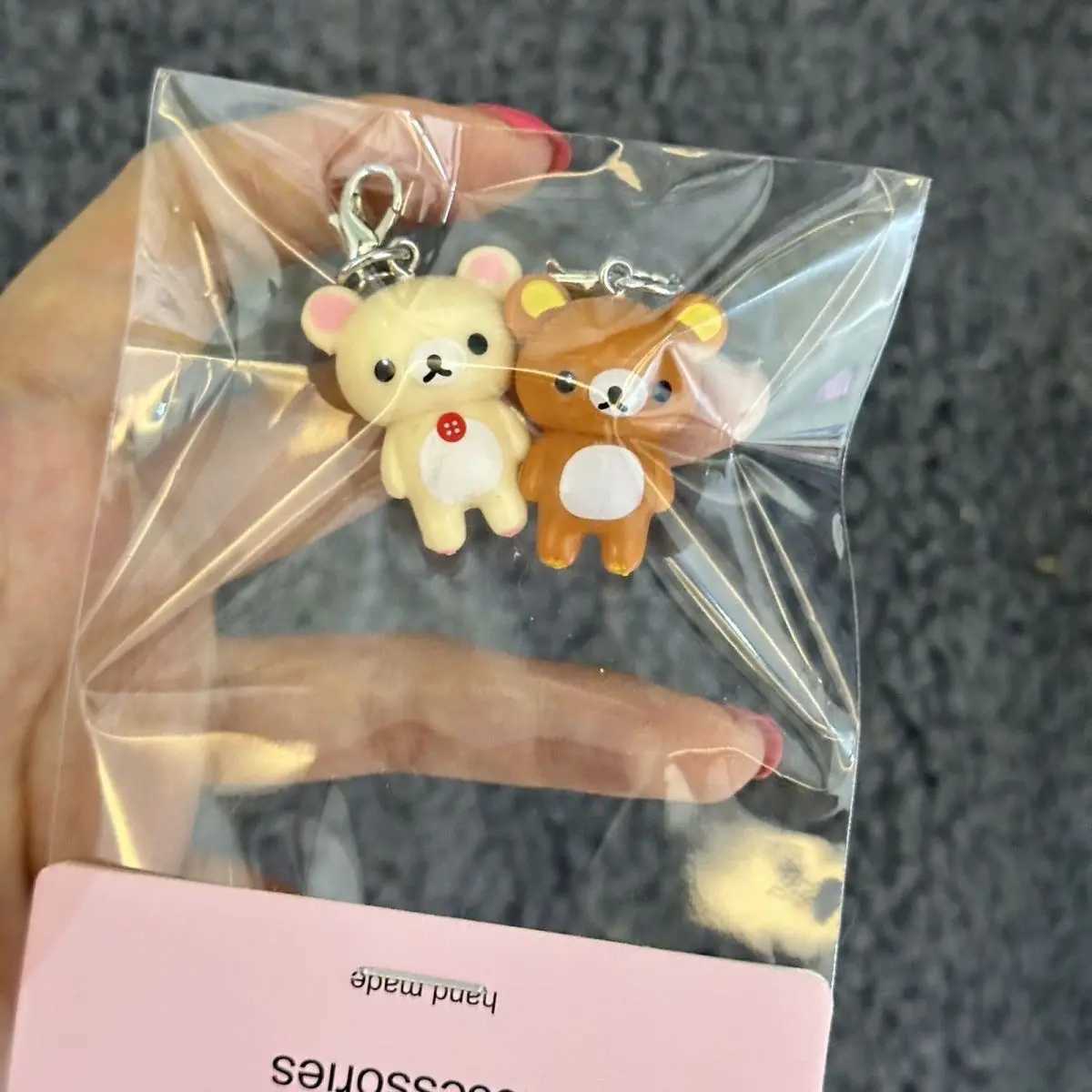 Kawaii Rilakkuma Keychain Cute Cartoon Anime Student Backpack Pendant Doll Bag Pendant Birthday Gift 3D Girl Toy W250402