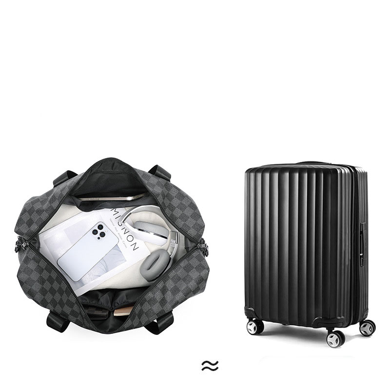 new Compact travel bag for short business trips: simple multi-functional lightweight waterproof large capacity with shoe compartment PU crossbody bag