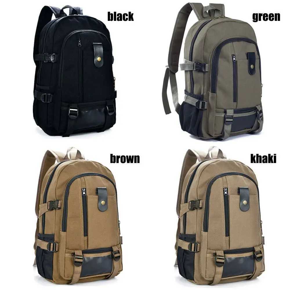 Men Women Vintage Canvas Backpack Rucksack Travel Sport Schoolbag Laptop Camping Bag Outdoor BagsC250407