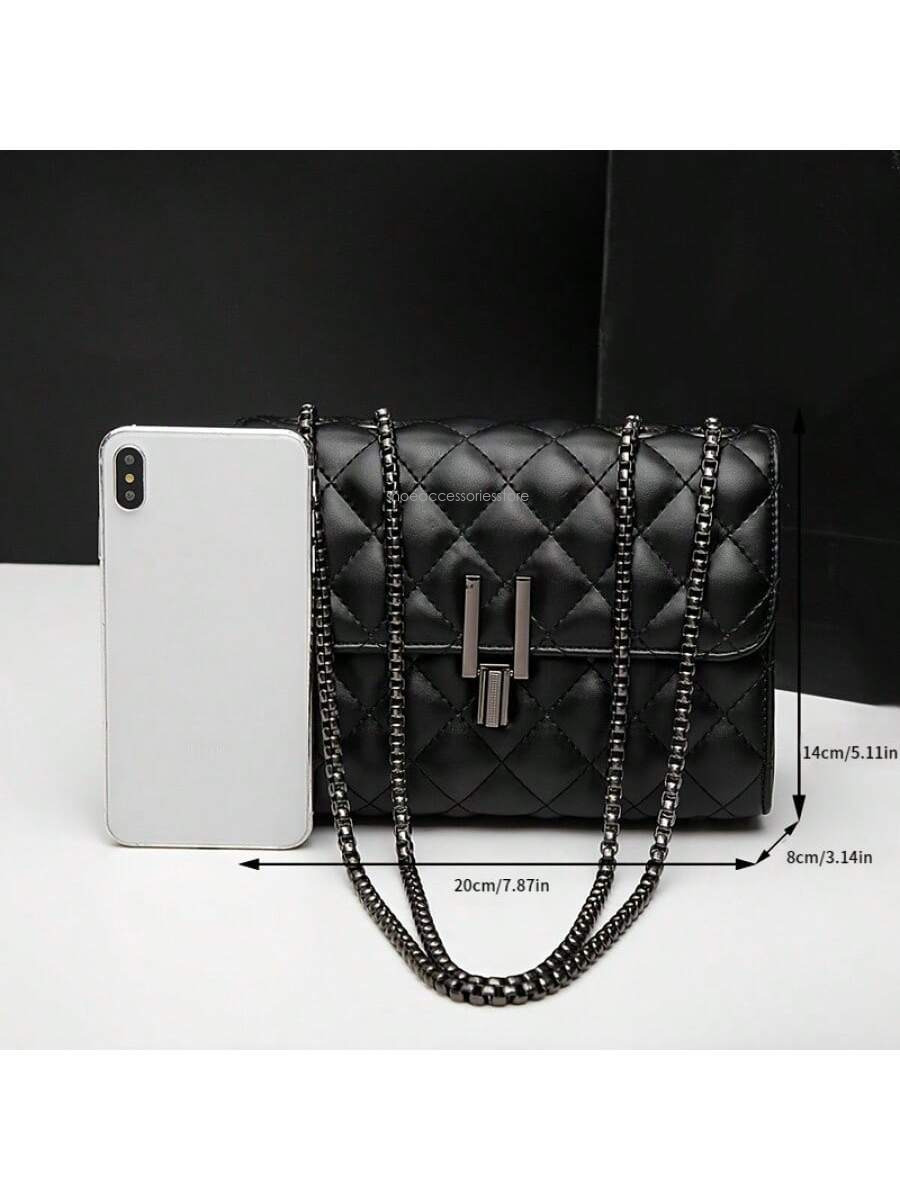 Crossbody Sling For Ladies, Xiaoxiangfeng Lingge Shoulder - New Spring hot Handbags, Versatile Designer Chain Bag for Women