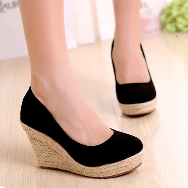 EAGSITY Espadrilles Womens Wedding Shoes High Heel Pump Suede Platform Round Toe Party Office Comfortable 250402BJ - view 7