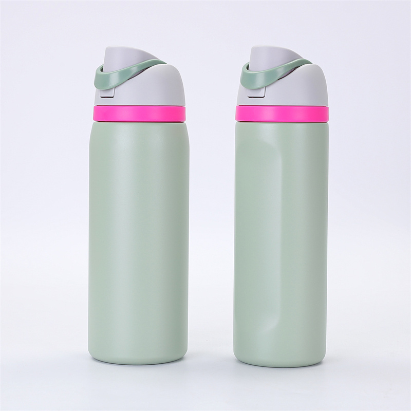 Custom Logo Fruit Double Wall Insulated Sports Water Bottle 16oz 19oz 24oz 32oz Stainless Steel Water Bottle With Lid and Straw