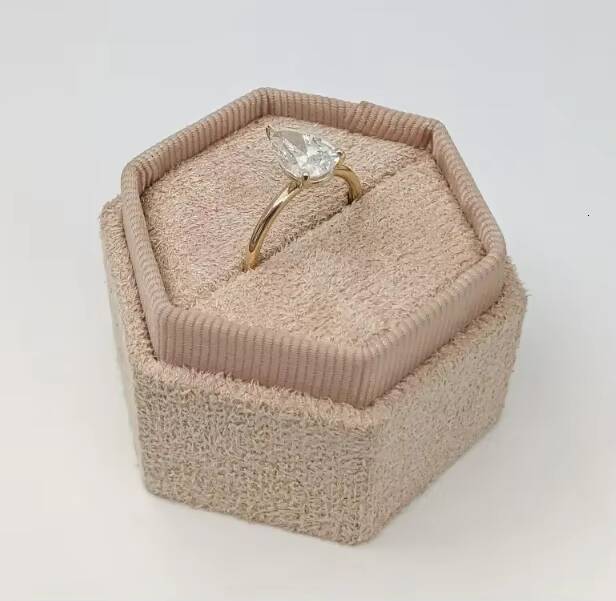 GRA 3CT Pear Cut Moissanite Engagement Ring 14K Yellow Gold Wedding Ring Tear Drop Solitaire Promise Diamond Rings for Women