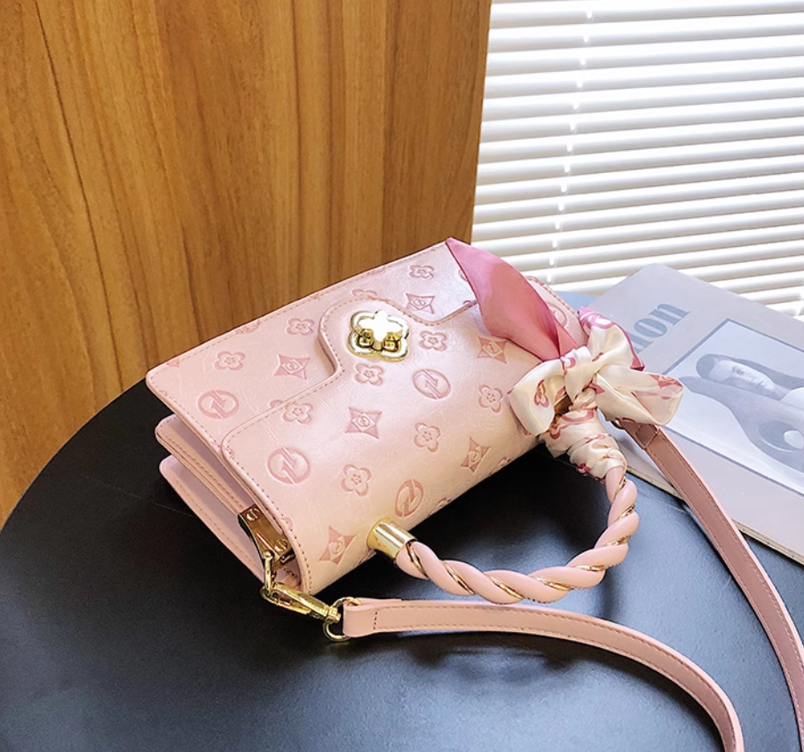 Free shipping 2025 new design Shoulder Bags womem flower square bag handbag pink women crossbody bag