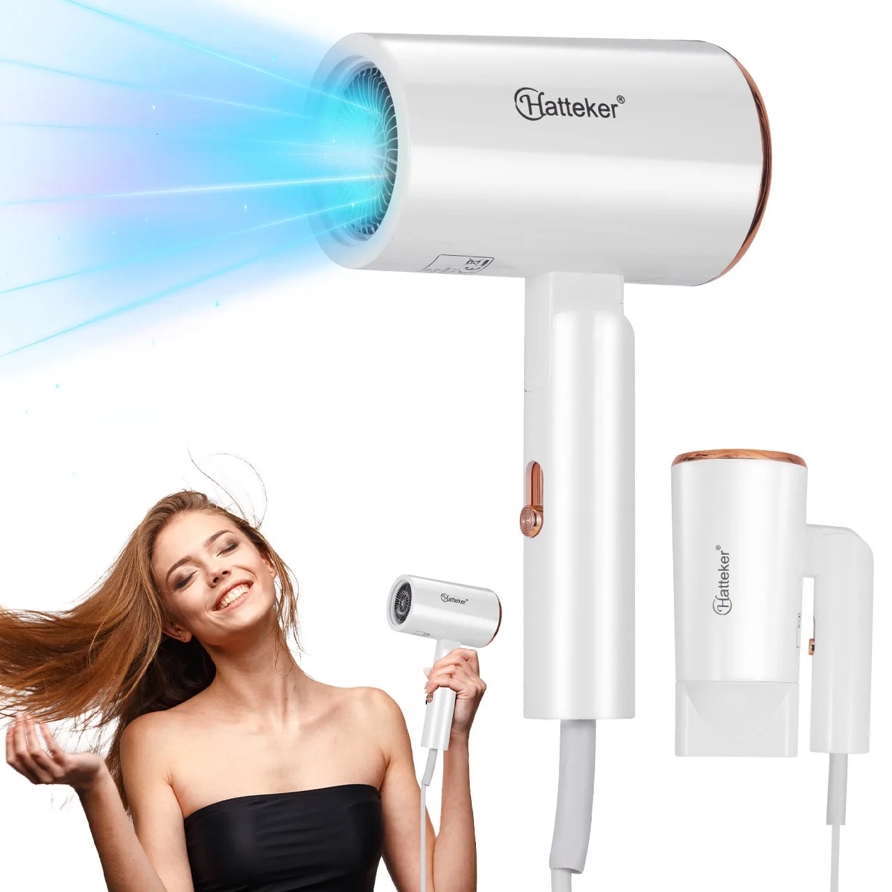 Hatteker 3level Folding Hairdryer 2600W Air Anion Hair Care for Home Travel Hair Dryer Dormitory Blow Drier 220V240V EU 251030