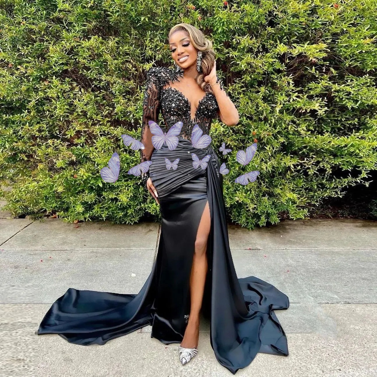 Dubai Evening Dresses Beads Crystals Luxury Long Sleeves Muslim Prom Dresses Prom Pageant Gowns Vestidos Plus Size Customized