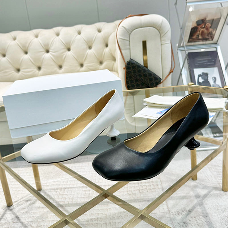 New Toy Leather Pumps Rhinestone Ballerina Shoes Crystal Ballet Flats High Heels Square Toe Dress Shoes Playful Style 793 Z251101