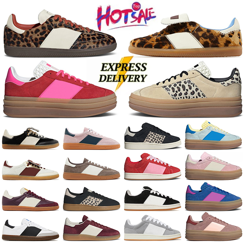 Top Quality Leopard Designer Casual Shoes Suede Upper Bold Platform Sneakers Cream Collegiate Green Black White Pink Glow Gum Luxury Womens Vegan Maroon Trainers