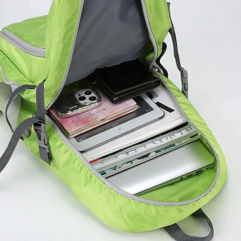 35L Waterproof Foldable Bag Camping Light Weight Bag Packable Hiking Sports Outdoor Travel Backpacks DaypacksC250407