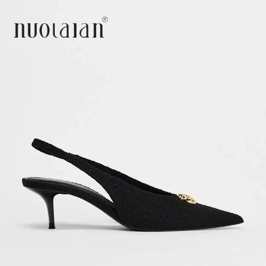 Fashionable womens black high heels sexy point shallow mouth pump spring suspender dress office shoes 250402BJ - view 3