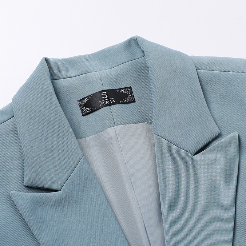 F331Elegant Green Women's Suit Blazer - Trendy Korean Fashion with a Relaxed Fit for Spring & Fall