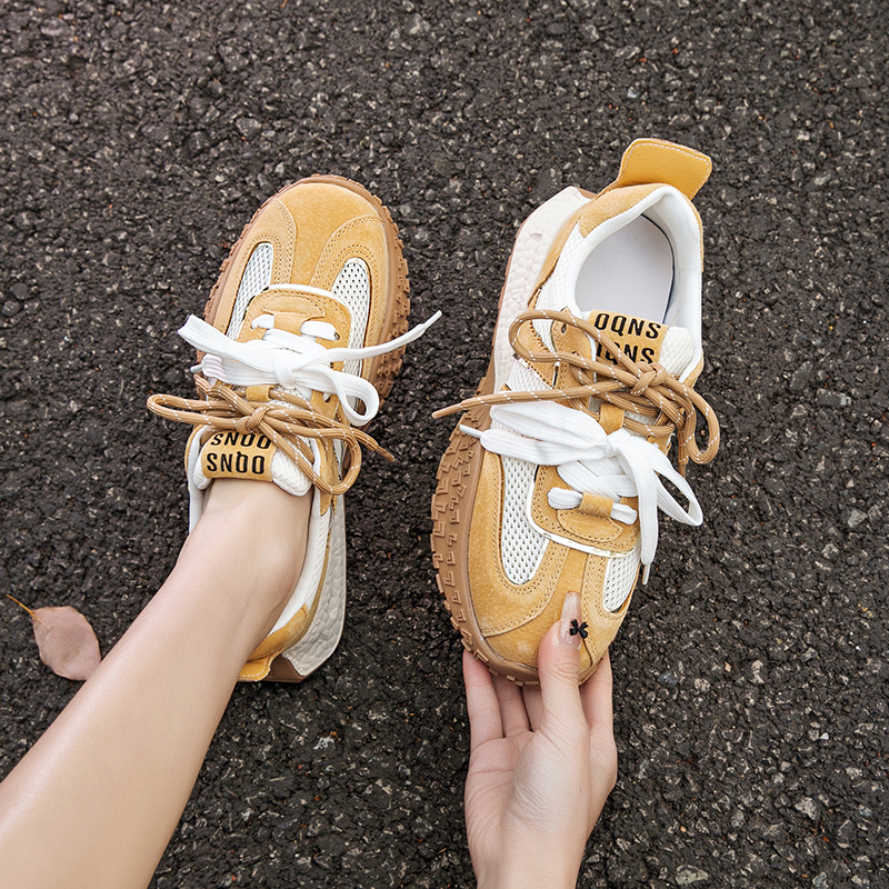 Spring/summer new platform versatile mesh breathable single shoes casual sneakers women's retro Forrest Gump shoe trend2025