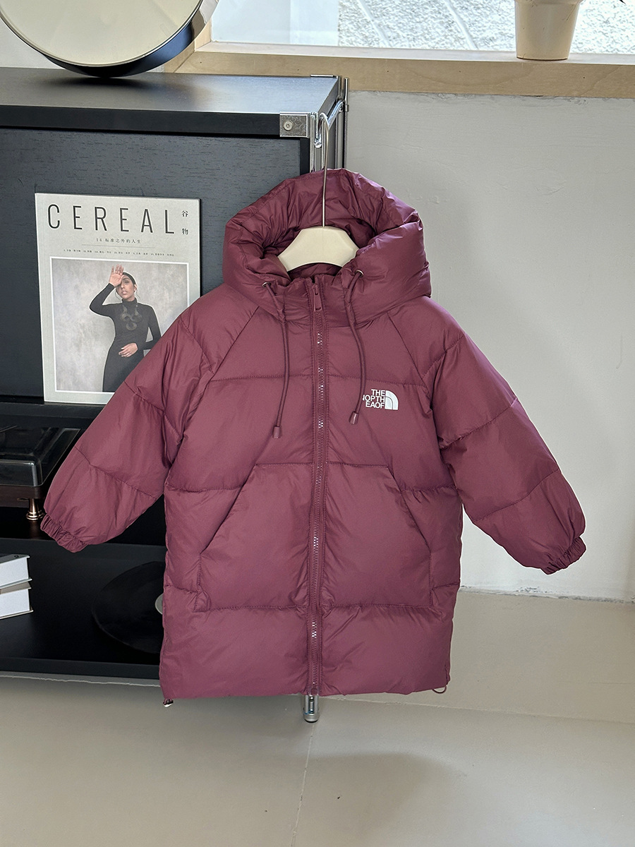 kids designer clothes 2025 New Kids Long Down-like Silk Jacket, Plush Thickened Winter Coat with Fashion Hood, Warm Cold-Weather Outerwear for Boys an