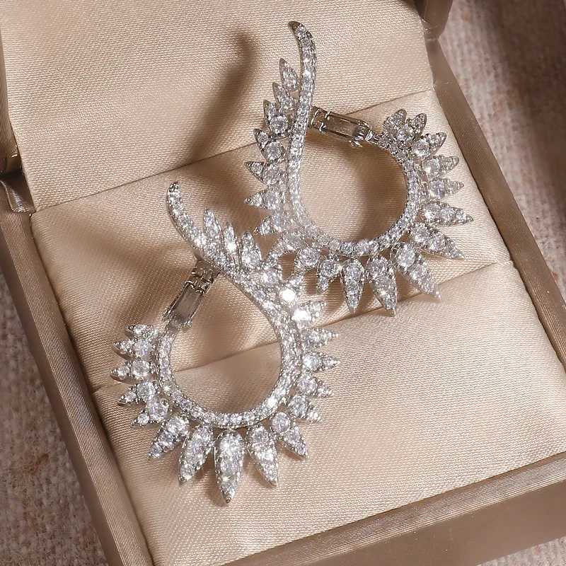 Korean New Design Fashion Jewelry Luxury Cubic Zirconia Earrings Elegant Women Shining Party Engagement Wedding Earrings Y250401