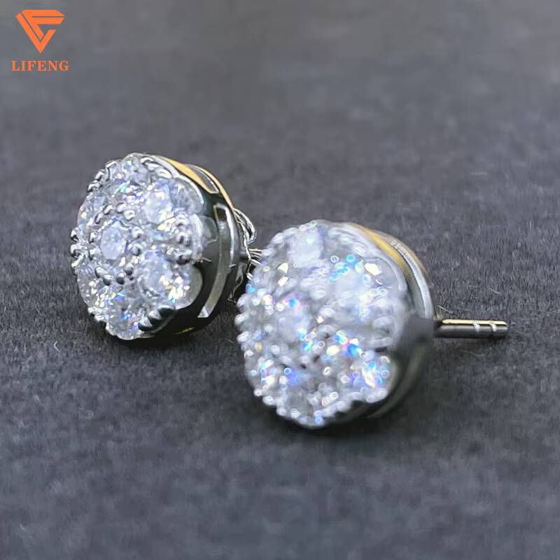 New Flower Trending Earrings 925 Sterling Silver VVS Moissanite Diamond Earrings Custom Earrings With Accessories Women