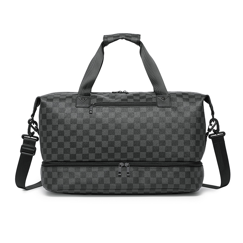 new Compact travel bag for short business trips: simple multi-functional lightweight waterproof large capacity with shoe compartment PU crossbody bag