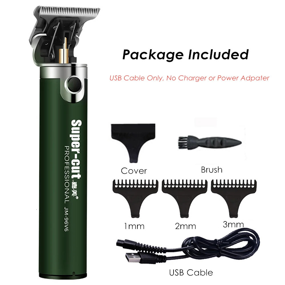 Professional USB Rechargeable Hair Clipper Electric Hair Trimmer Beard Shaving Machine 0mm Men Barber Haircut Tool 18650 Lithium 251030