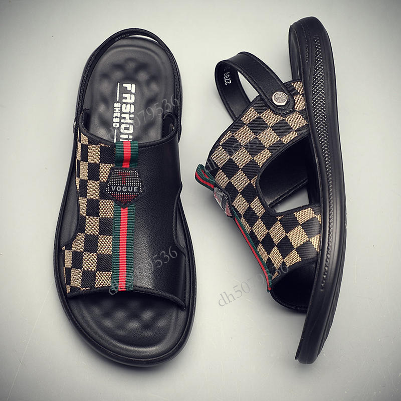 New Luxury Designer Sandals With Soft Leather Soft Sole Beach Shoes Retro Breathable Slippers For Indoor And Outdoor Use Trendy Anti Slip Color Blocke