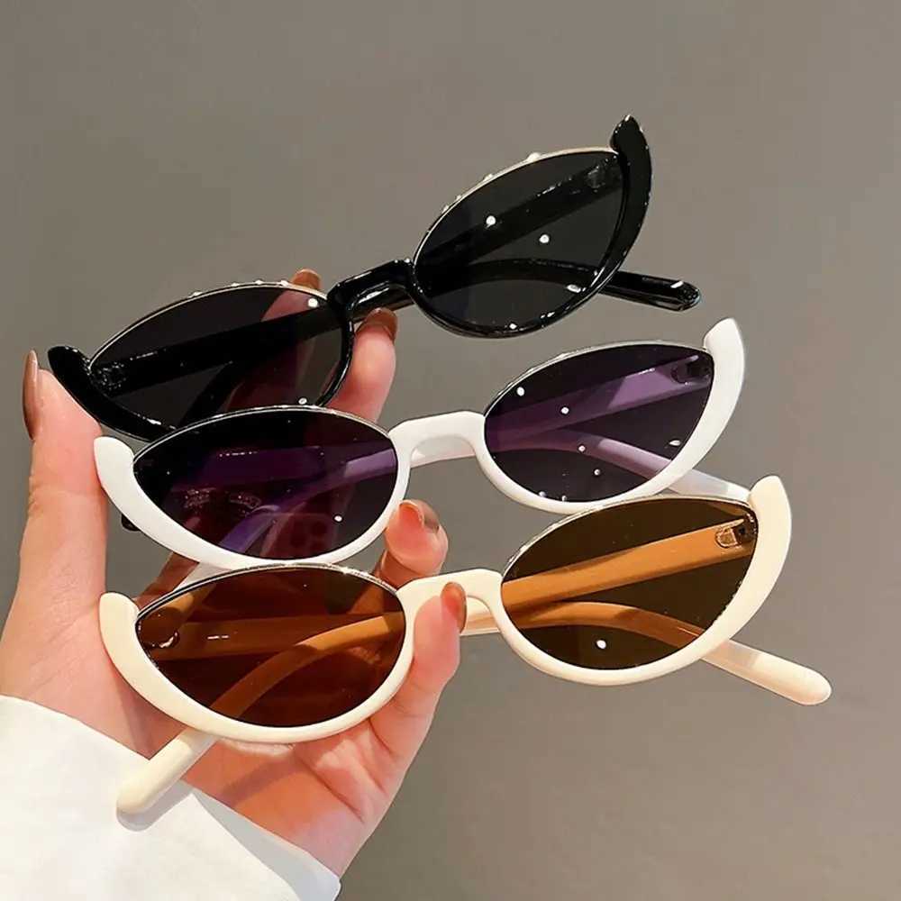 New Vintage Small Cat Eye Sunglasses for Women Trendy Half-frame Sun Glasses Fashion Cycling Shades Eyewear
