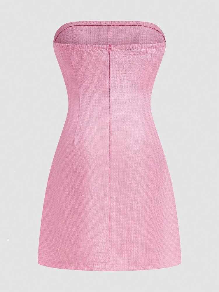 Plus Size Womens 2025 SpringSummer Sweetheart Tunic Dress Solid Color Pocket Mini Skirt 250402m