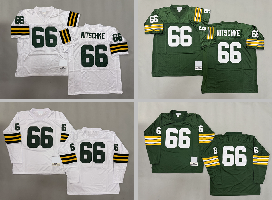 66 Ray Nitschke 1966 Men Stitched football Jerseys mesh Legacy Retired retro Classics Jersey Youth Women S-6XL Short sleeved