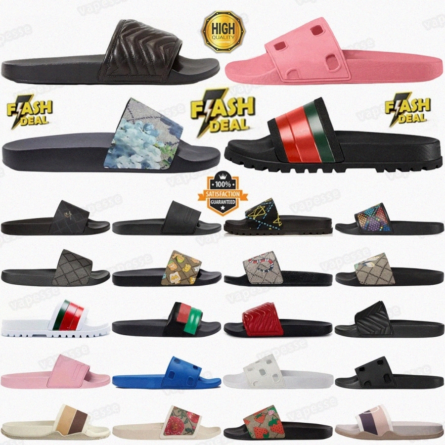 designer Web slides slippers Pink Rubber Sandal sliders mens Black Womens Sandals White Animal Beige Interlocking Pursuit Pool MatelassTyKa#