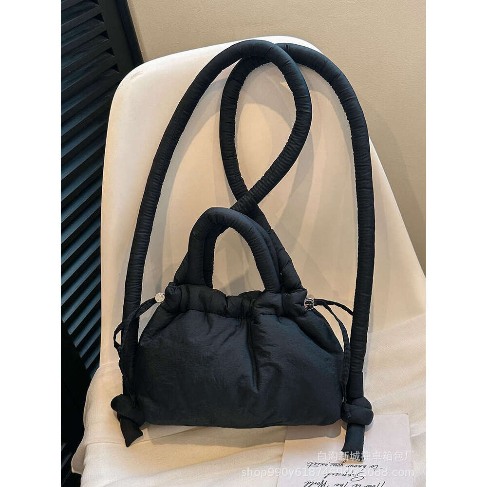 2025 NEW Nylon down padded cotton fashionable student backpack, portable makeup bag, casual single shoulder women's bag