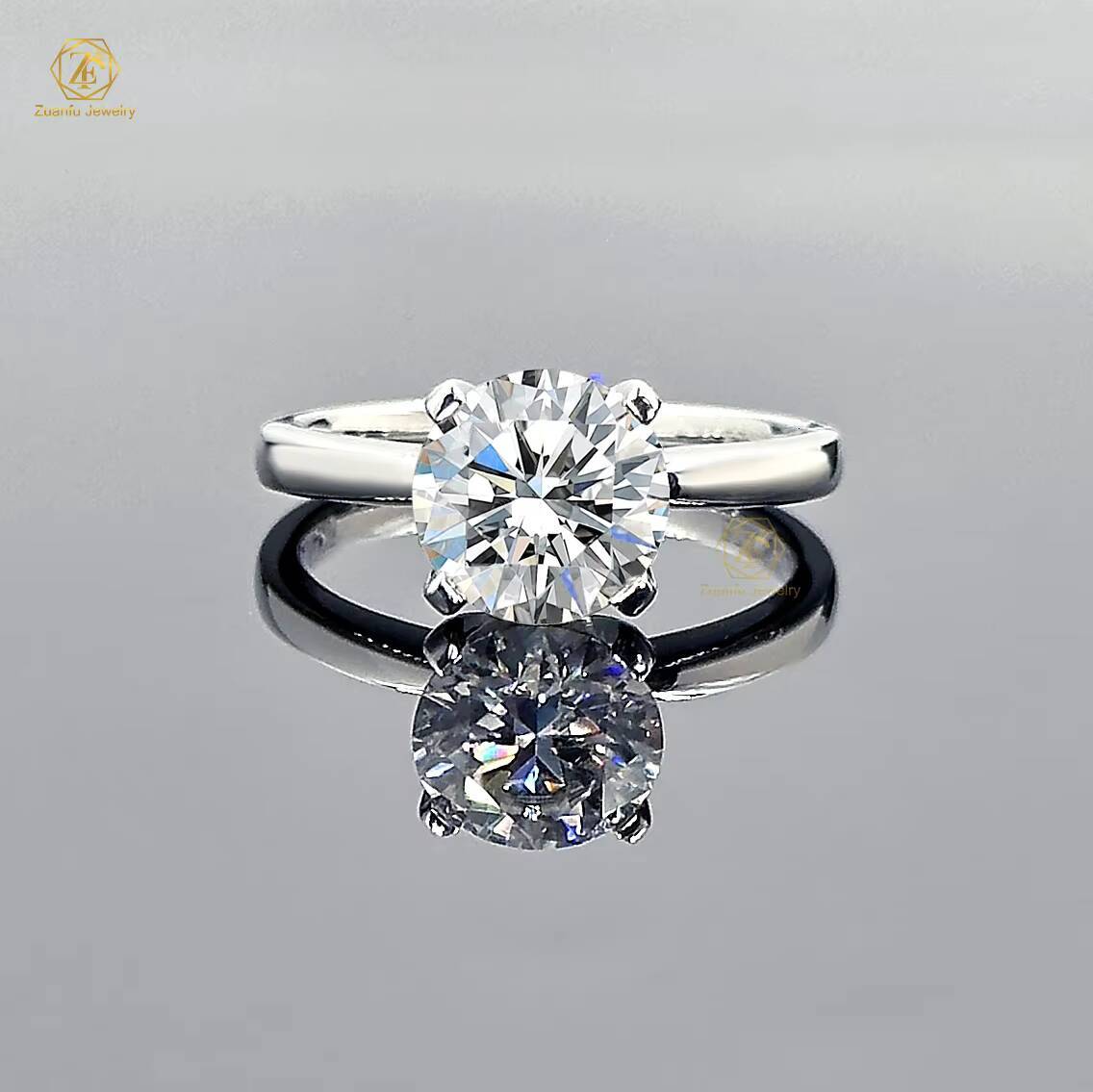 Classic Design 05ct 2ct Round Brilliant Cut Silver Moissanite Ring Women Girl Factory Price Jewelry Lower MOQ Drop Shipping