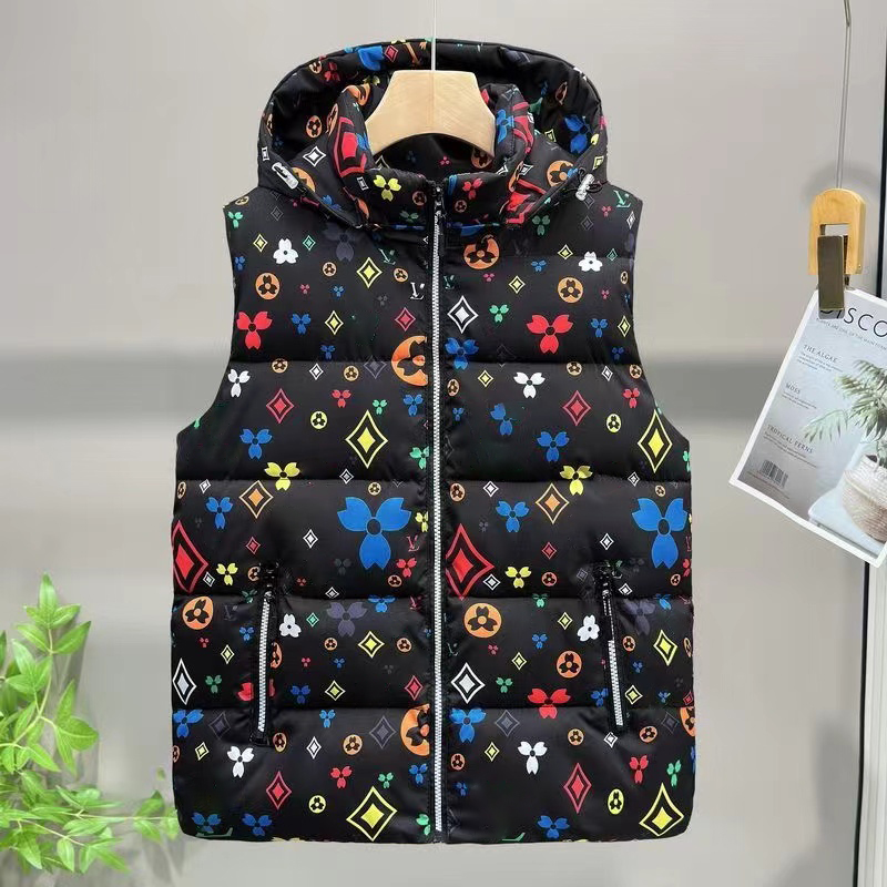 New down cotton vest men and women thickened trend vest warm and handsome plaid couples coat cotton vest.