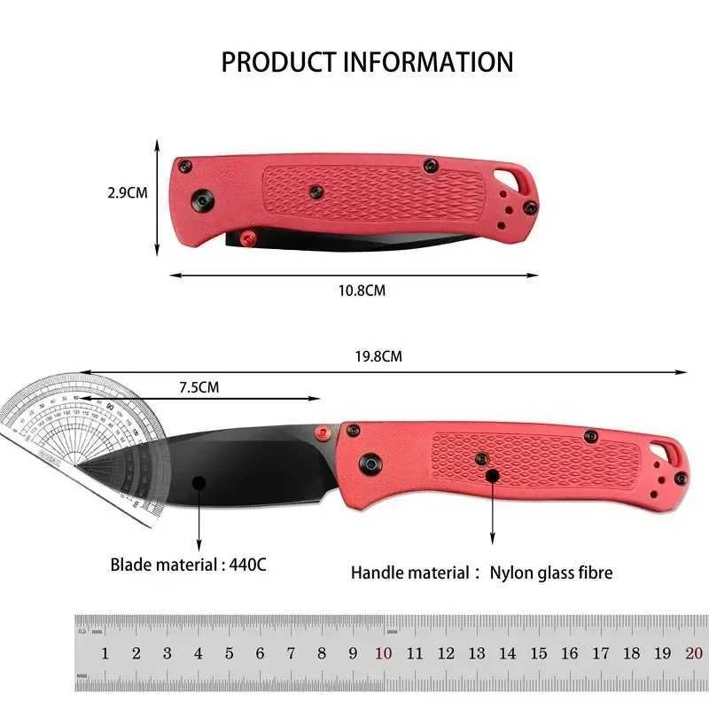 BM 535 Bugout Multi EDC Folding Knife Handle Drop Point Ultra Light Outdoor Hunting Camping Fishing Bag ToolW250402