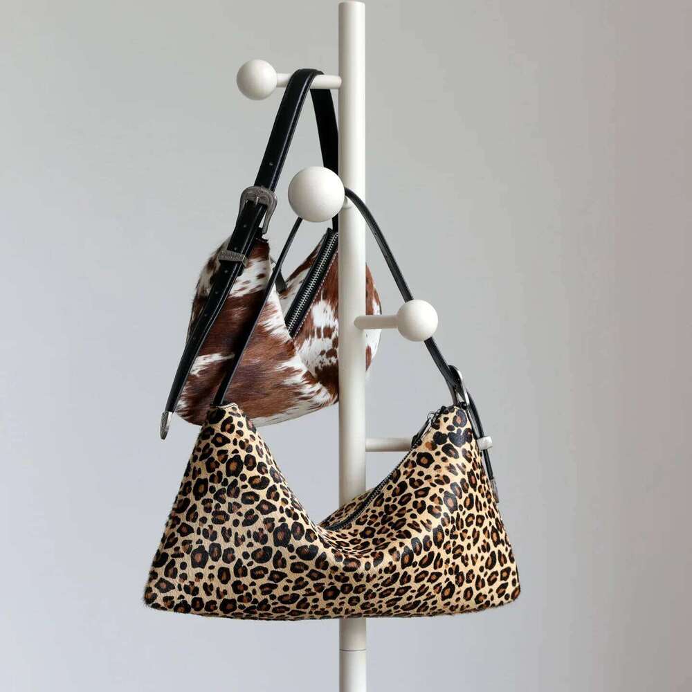 Horse Hair Genuine Leather Cow Pattern Handbag Winter New Style Vintage Large Capacity Ins Fashion Women's Underarm Shoulder Bag