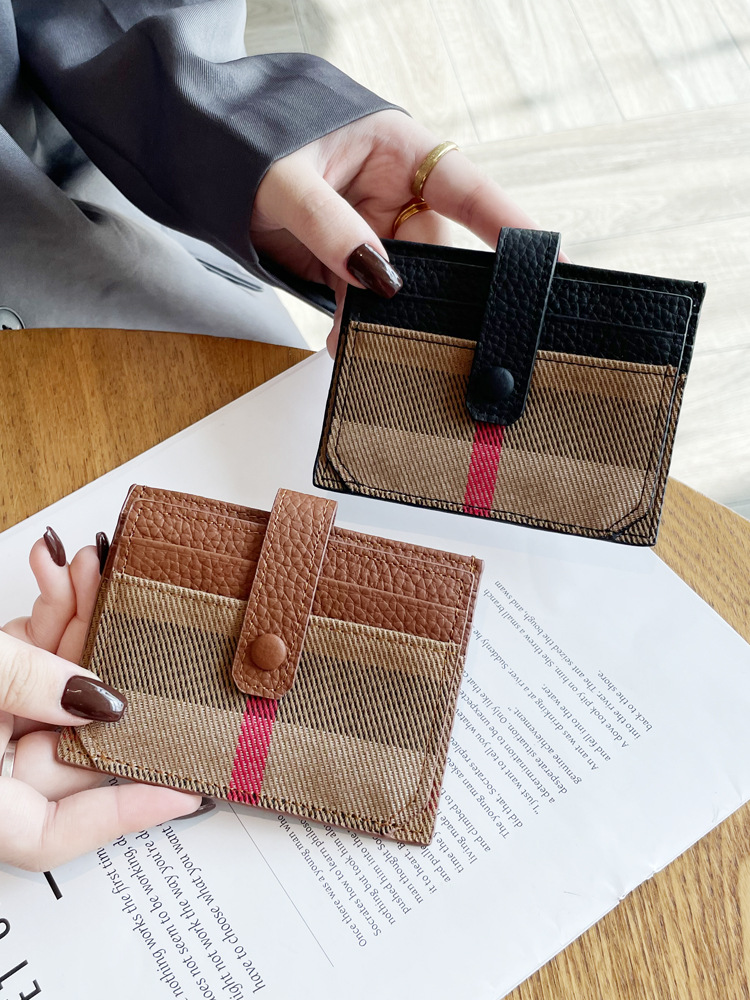 Free Shipping Luxury Card Holders Women's Genuine Leather Slim Card Holder, Multi Slot Wallet with ID Window, Color Block Mini Zip Around Coin Pu