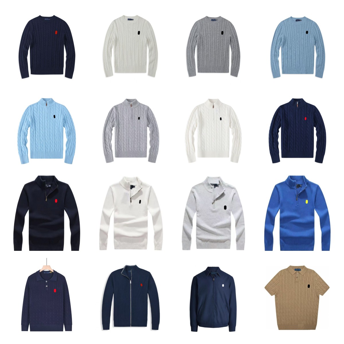 sweater men quarter zip designer knit sweaters mens pullover uomo half zipper luxury casual small horser jumper autumn wool women hoodie chandail cardigan pull