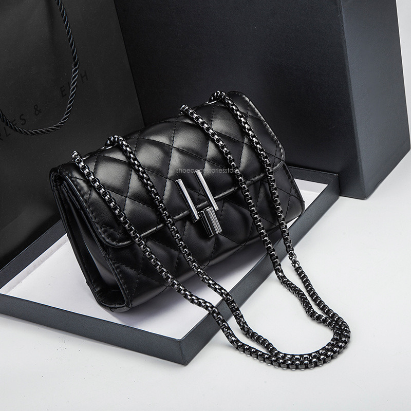 Crossbody Sling For Ladies, Xiaoxiangfeng Lingge Shoulder - New Spring hot Handbags, Versatile Designer Chain Bag for Women